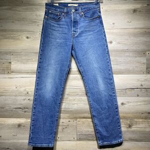 Levi’s Premium Wedgie Straight Ankle Button Fly Jeans Big E Size 26 W27 L27.5